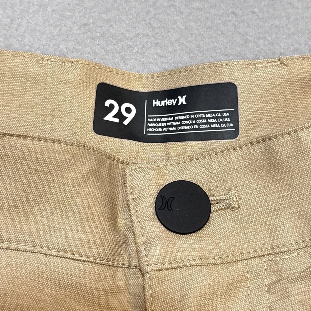 HURLEY Dri-Breathe 19 Walk Shorts Mens 29 Khaki Tan Sweat-Wicking Stretch NWT